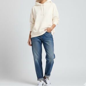 EUC RISEN Oversized Boyfriend Hoodie – Off-White, Size Medium Cozy Cotton Blend